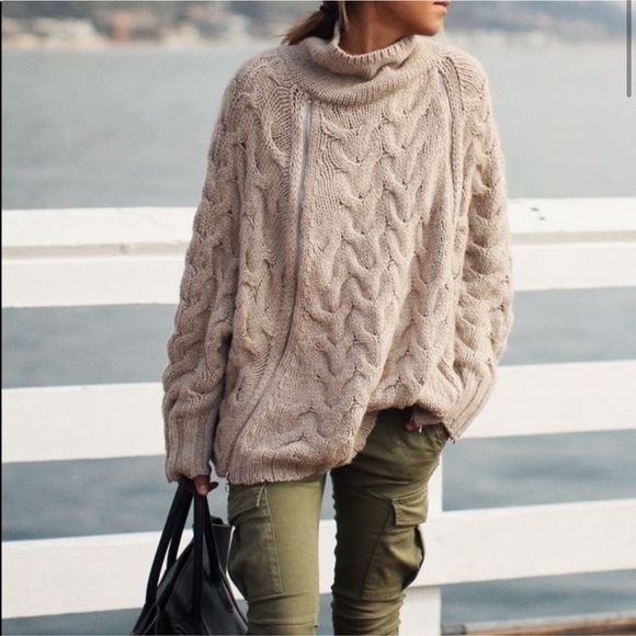 Love Stitch Sweaters - Love Stitch Vici Cable Knit Dolman Poncho …